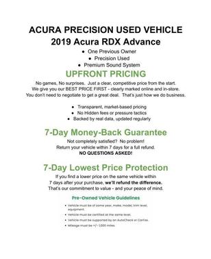 White Diamond Pearl 2019 Acura RDX Advance Package