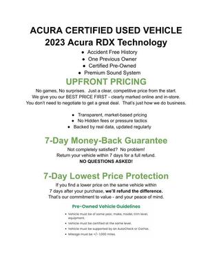 Platinum White Pearl 2023 Acura RDX Technology Package