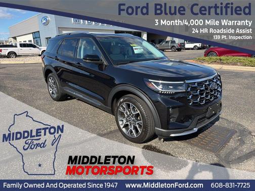 Agate Black Metallic 2025 Ford Explorer Platinum