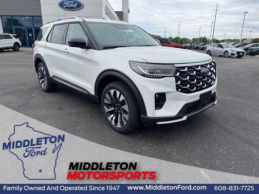 Star White Metallic Tri-Coat 2026 Ford Explorer Platinum