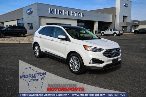 Star White Metallic Tri-Coat 2020 Ford Edge Titanium