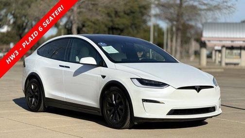 Pearl White Multi-Co 2023 Tesla Model X Plaid Tri Motor All-Wheel Drive