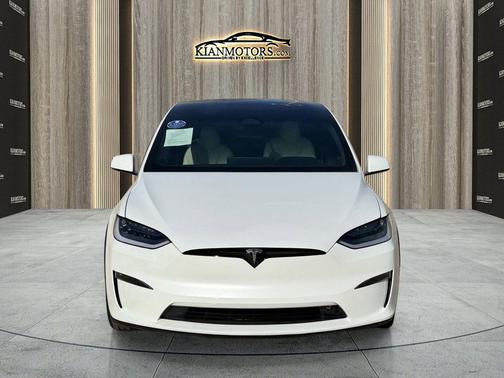 Pearl White Multi-Co 2023 Tesla Model X Plaid Tri Motor All-Wheel Drive