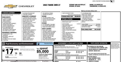 Dark Ash Metallic 2023 Chevrolet Tahoe LT