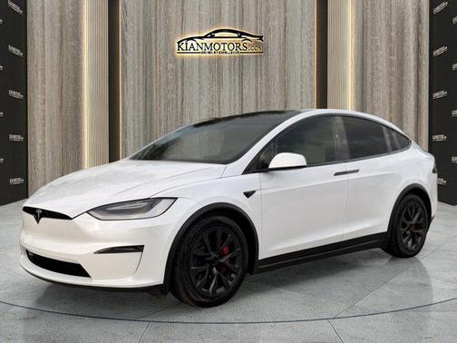 Pearl White Multi-Co 2023 Tesla Model X Plaid Tri Motor All-Wheel Drive