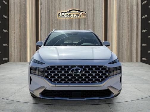 Cream White 2021 Hyundai SANTA FE HEV Blue