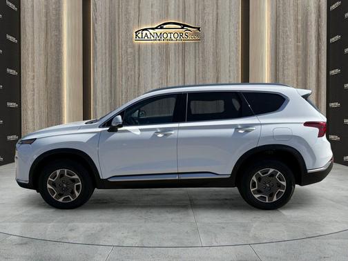 Cream White 2021 Hyundai SANTA FE HEV Blue