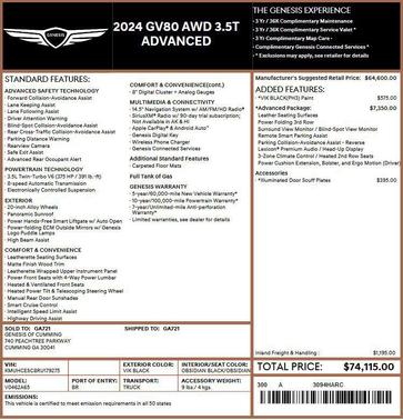 Vik Black 2024 Genesis GV80 3.5T
