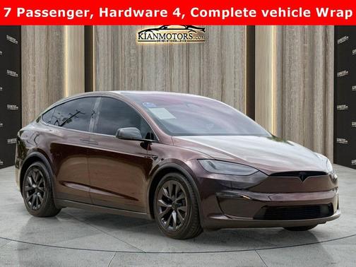 Burgundy Wrap 2024 Tesla Model X Long Range
