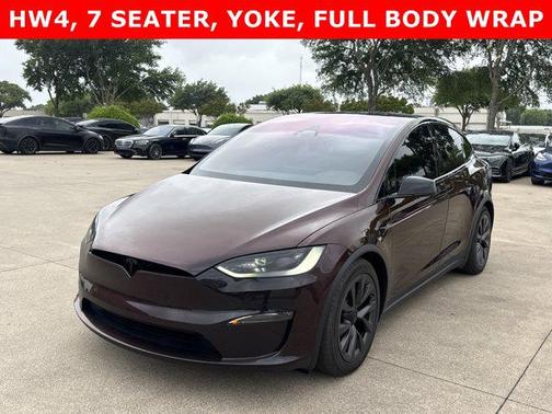 Burgundy Wrap 2024 Tesla Model X Long Range