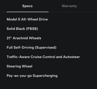Solid Black 2023 Tesla Model S Standard Range