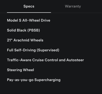 Solid Black 2023 Tesla Model S Standard Range