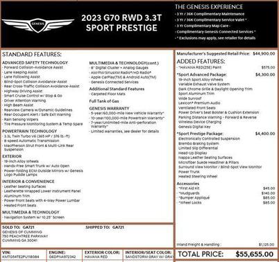 2023 Genesis G70 3.3T RWD