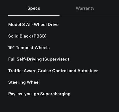 Solid Black 2023 Tesla Model S Standard Range