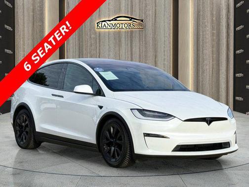 Pearl White Multi-Co 2022 Tesla Model X Plaid Tri Motor All-Wheel Drive