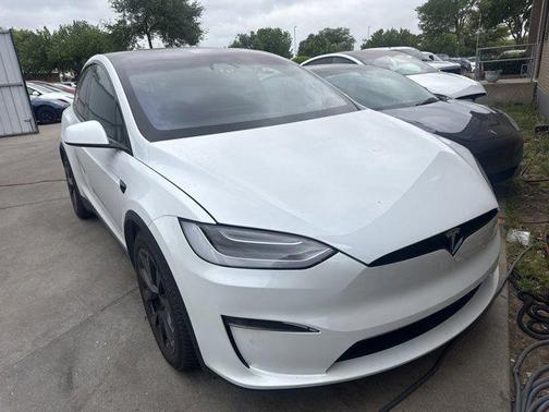 Pearl White Multi-Co 2022 Tesla Model X Plaid Tri Motor All-Wheel Drive