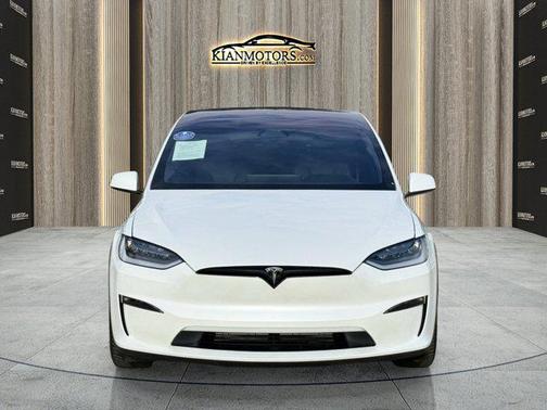 Pearl White Multi-Co 2022 Tesla Model X Plaid Tri Motor All-Wheel Drive