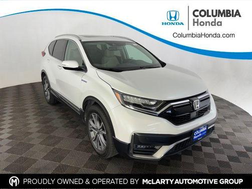 Platinum White 2021 Honda CR-V Hybrid Touring
