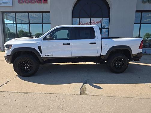 Bright White Clear-Coat Exterior Paint 2026 RAM 1500 RHO Crew Cab 4x4 5'7' Box