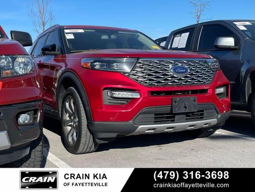 Red 2020 Ford Explorer Platinum