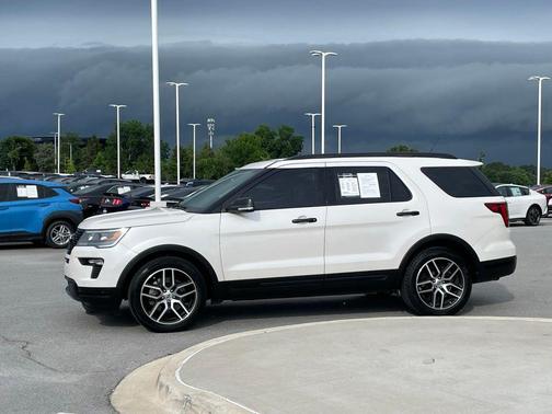 White Platinum Clearcoat Metallic 2019 Ford Explorer Sport