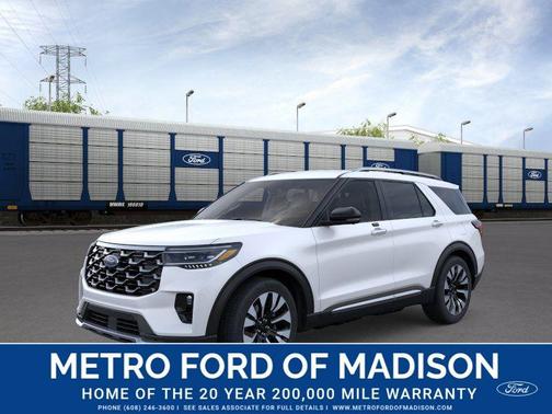 Star White Metallic Tri-Coat 2026 Ford Explorer Platinum