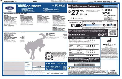 Carbonized Gray Metallic 2025 Ford Bronco Sport Outer Banks