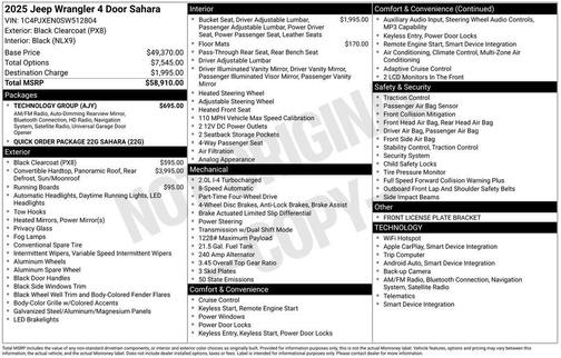 2025 Jeep Wrangler 4-Door Sahara 4x4