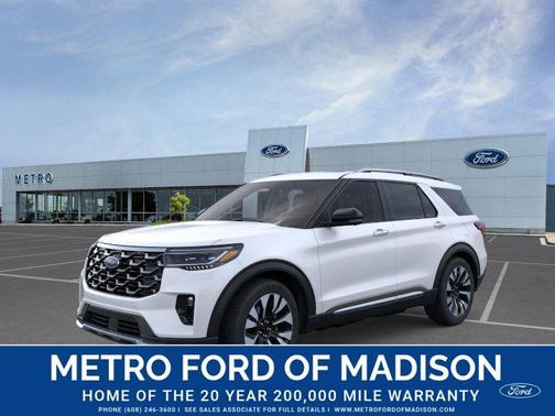 Star White Metallic Tri-Coat 2026 Ford Explorer Platinum