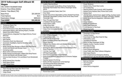 2019 Volkswagen Golf Alltrack TSI SE