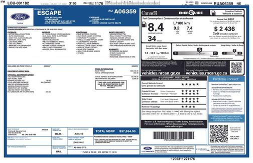 Vapor Blue Metallic 2024 Ford Escape Active