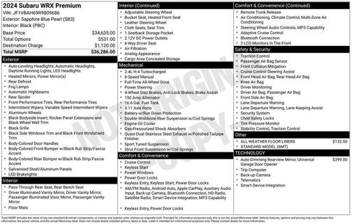 2024 Subaru WRX Premium