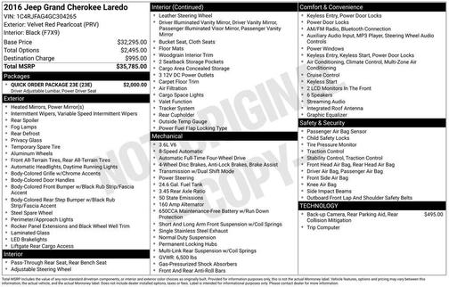 2016 Jeep Grand Cherokee Laredo