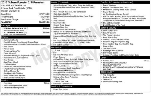 2017 Subaru Forester 2.5i Premium