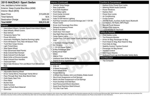 2015 Mazda Mazda3 i Sport