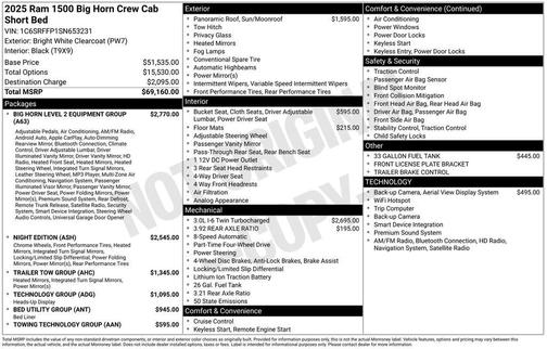 2025 RAM 1500 Big Horn/Lone Star