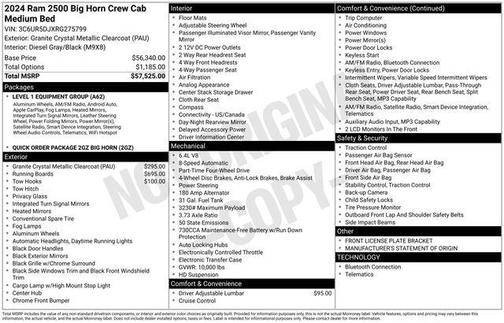 2024 RAM 2500 Big Horn Crew Cab 4x4 6'4' Box