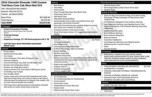 2024 Chevrolet Silverado 1500 Custom Trail Boss