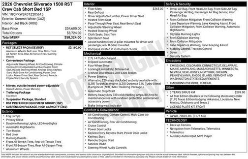 2026 Chevrolet Silverado 1500 RST