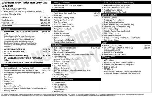 2025 RAM 3500 Tradesman Crew Cab 4x4 8' Box