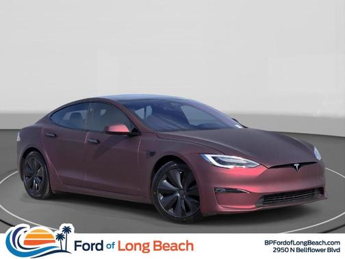 Burgundy 2022 Tesla Model S Plaid