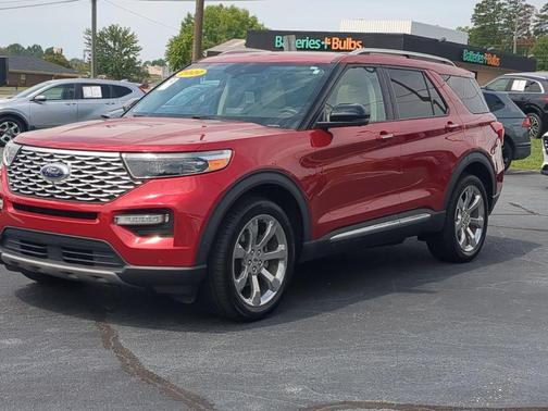 Red 2020 Ford Explorer Platinum