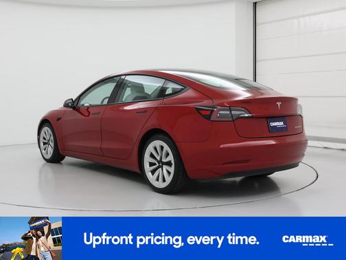 Red 2021 Tesla Model 3 Long Range