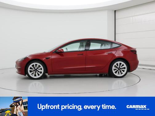 Red 2021 Tesla Model 3 Long Range