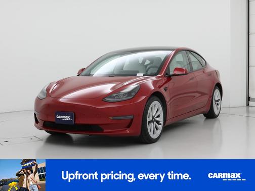 Red 2021 Tesla Model 3 Long Range
