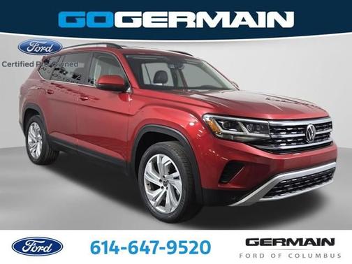 Aurora Red Metallic 2022 Volkswagen Atlas 3.6L V6 SE w/Technology