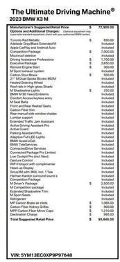 Toronto Red Metallic 2023 BMW X3 M AWD