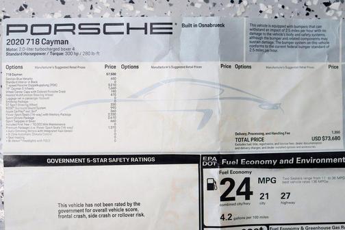 2020 Porsche 718 Cayman Base