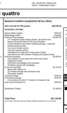 2021 Audi Q8 55 Premium Plus