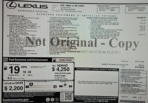 2018 Lexus LC 500 Base